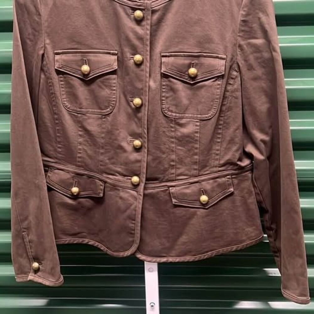 Talbots Petites Brown Military Style Jacket - Size 12P